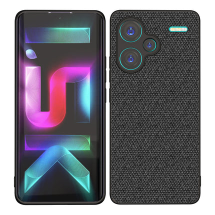 Kapa Soft Full Fabric Protective Back Case Cover for Redmi Note 13 PRO PLUS | Shockproof Slim Hard Anti Slip Back Case (Black) - Mobizang