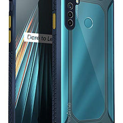 Unicorn for Realme 6i/ Narzo 10 Clear Back Case, [Military Grade Protection] Shock Proof Slim Hybrid Bumper Cover (Blue) - Mobizang