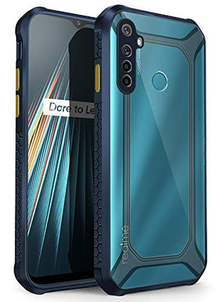 Unicorn for Realme 6i/ Narzo 10 Clear Back Case, [Military Grade Protection] Shock Proof Slim Hybrid Bumper Cover (Blue) - Mobizang