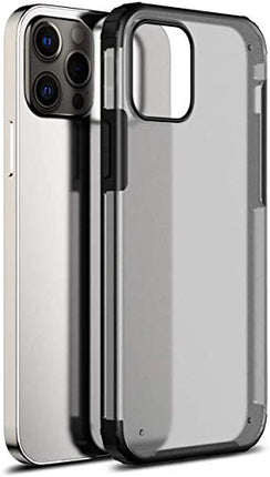 Shield Frosted Acrylic Back Shock Proof Case Cover for Apple iPhone 12 Pro Max (6.7), Black - Mobizang
