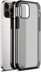 Shield Frosted Acrylic Back Shock Proof Case Cover for Apple iPhone 12 Pro Max (6.7), Black - Mobizang