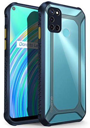 Unicorn for Realme 7i / Realme C17 Clear Back Case, [Military Grade Protection] Shock Proof Slim Hybrid Bumper Cover (Blue) - Mobizang