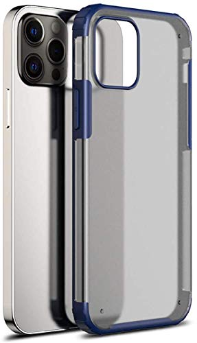 Shield Frosted Acrylic Back Shock Proof Case Cover for Apple iPhone 12 Pro Max (6.7) (Blue) - Mobizang