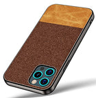 Soft Fabric & Leather Hybrid Protective Case Cover for Apple iPhone 12 PRO MAX (6.7) (Brown) - Mobizang