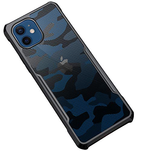 Beetle Camouflage for Apple iPhone 12 Mini (5.4) Back Case, [Military Grade Protection] Shock Proof Slim Hybrid Bumper Back Cover (Black) - Mobizang