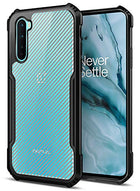 Beetle Carbon Back Case for OnePlus Nord/One Plus Nord, [Military Grade Protection] Shock Proof Slim Hybrid Bumper Back Cover, Black - Mobizang