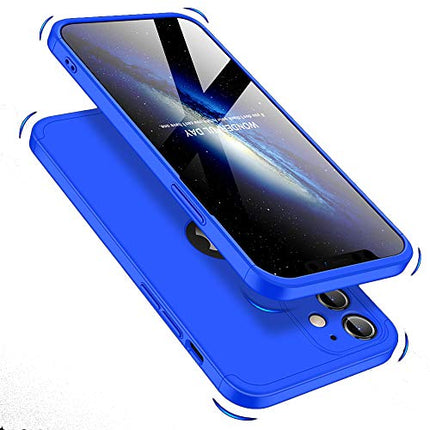 Double Dip Full 360 Protection Back Case Cover for Apple iPhone 12 (6.1) (Blue) - Mobizang