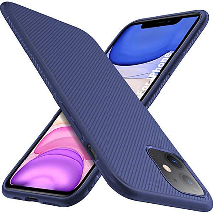 Twill Shock Proof Soft Flexible Back Case Cover for Apple iPhone 12 Mini (5.4"), Blue - Mobizang