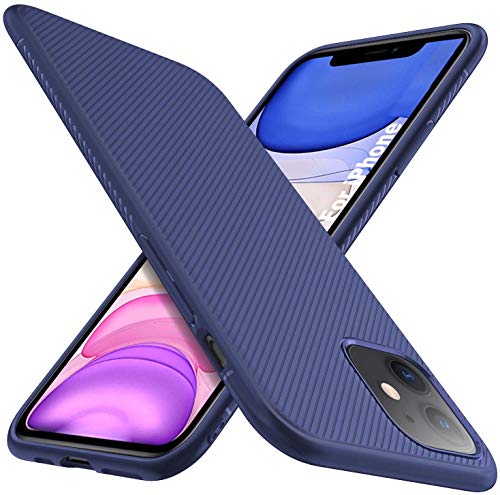 Twill Shock Proof Soft Flexible Back Case Cover for Apple iPhone 12 Mini (5.4"), Blue - Mobizang