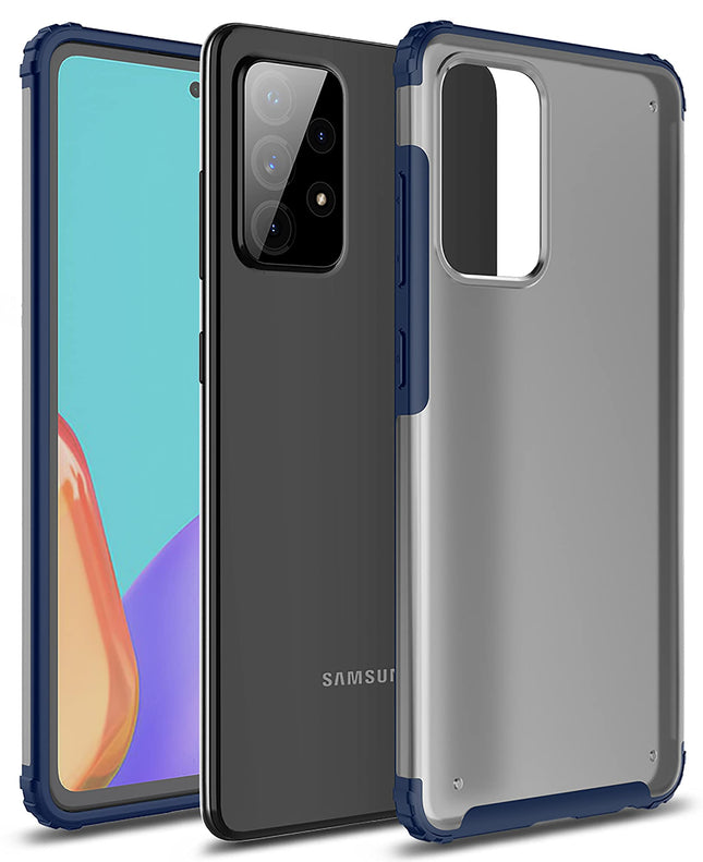Shield Frosted Acrylic Back Shock Proof Case Cover for Samsung Galaxy A32 (Blue) - Mobizang