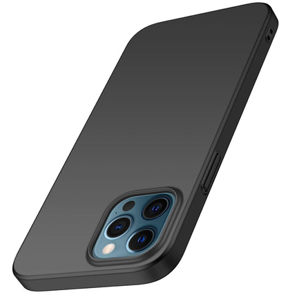 Silk Smooth Finish [Full Coverage] All Sides Protection Slim Back Case Cover for Apple iPhone 12 (6.1) / iPhone 12 Pro (6.1), Black - Mobizang
