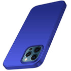 Silk Smooth Finish [Full Coverage] All Sides Protection Slim Back Case Cover for Apple iPhone 12 (6.1) / iPhone 12 Pro (6.1), Blue - Mobizang