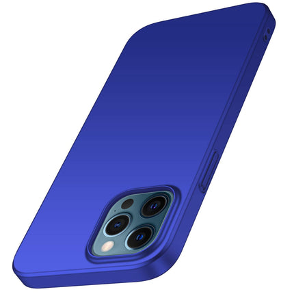Silk Smooth Finish [Full Coverage] All Sides Protection Slim Back Case Cover for Apple iPhone 12 (6.1) / iPhone 12 Pro (6.1), Blue - Mobizang