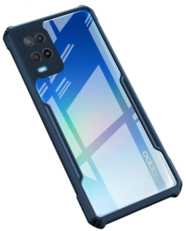 Kapa Beetle for Oppo A54 Back Case, [Military Grade Protection] Shock Proof Slim Hybrid Bumper Cover (Blue) - Mobizang