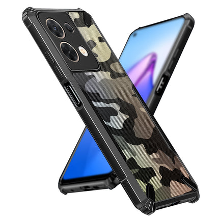 Kapa Bull Camouflage Back Cover for Oppo Reno 8 Pro (5G) , Shockproof Slim Hybrid Case (Black)