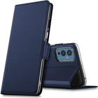 Noble Slim Flip Cover for Oneplus 9, Magnetic Card Holder Stand Leather Shockproof Flip Case (Blue) - Mobizang