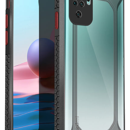 Unicorn for Redmi Note 10 / Note 10S Clear Back Case, [Military Grade Protection] Shock Proof Slim Hybrid Bumper Cover (Black) - Mobizang