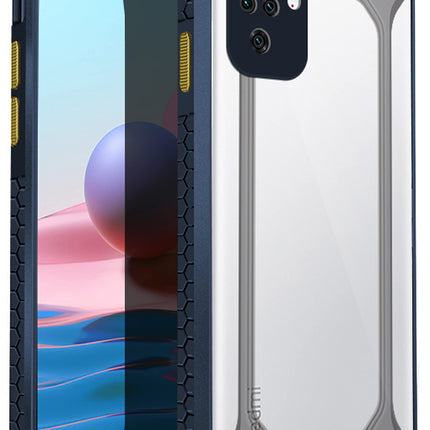 Unicorn for Redmi Note 10 / Note 10S Clear Back Case, [Military Grade Protection] Shock Proof Slim Hybrid Bumper Cover (Blue) - Mobizang