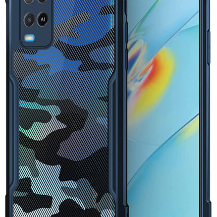Kapa Beetle Camouflage for Oppo A54 Back Case, [Military Grade Protection] Shock Proof Slim Hybrid Bumper Cover (Black) - Mobizang