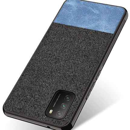 Soft Fabric & Leather Hybrid Protective Case Cover for Poco M3 (Brown) - Mobizang