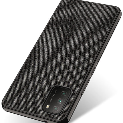 Soft Full Fabric Protective Back Case Cover for Poco M3 (Black) - Mobizang