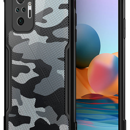 Beetle Camouflage for Redmi Note 10 Pro/Note 10 pro Max Back Case, [Military Grade Protection] Shock Proof Slim Hybrid Bumper Back Cover (Black) - Mobizang