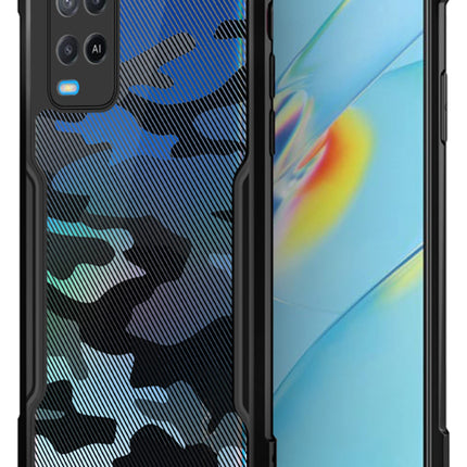 Kapa Beetle Camouflage for Oppo A54 Back Case, [Military Grade Protection] Shock Proof Slim Hybrid Bumper Cover (Black) - Mobizang