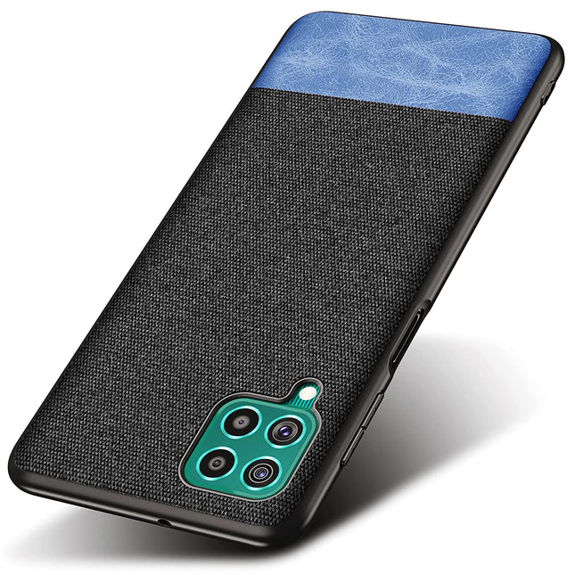 Soft Fabric & Leather Hybrid for Samsung Galaxy F62 Back Cover, Shockproof Protection Slim Hard Back Case - Mobizang