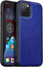 Tux Back Case for Apple iPhone 12 (6.1) / iPhone 12 Pro (6.1), Ultra Slim Leather Case with Soft Edge Shockproof Back Cover, Blue - Mobizang