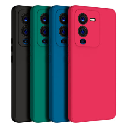 Kapa Matte Lens Protective Shockproof Flexible Back Cover for Vivo V25 PRO (5G) , Slim Silicone with Soft Lining Shockproof Flexible Full Body Bumper Case (Black)